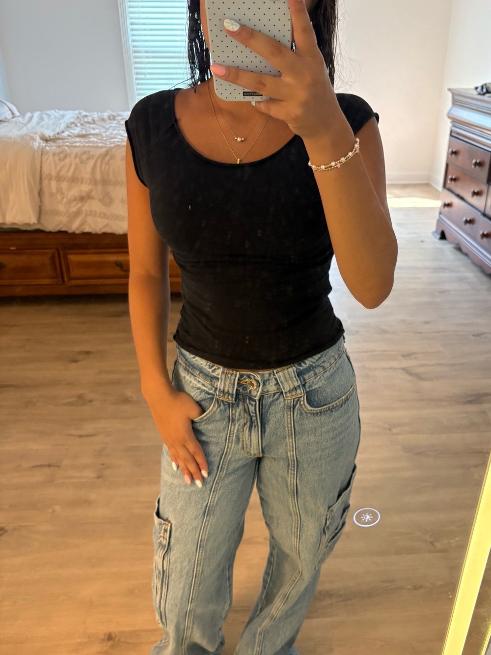 Garage Light Blue Wide-Leg Cargo Jeans